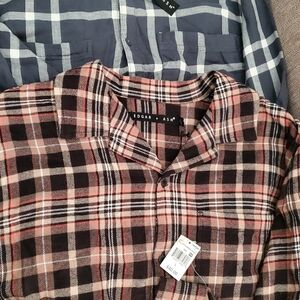 Men's Plaid Shirt - Brown and Black